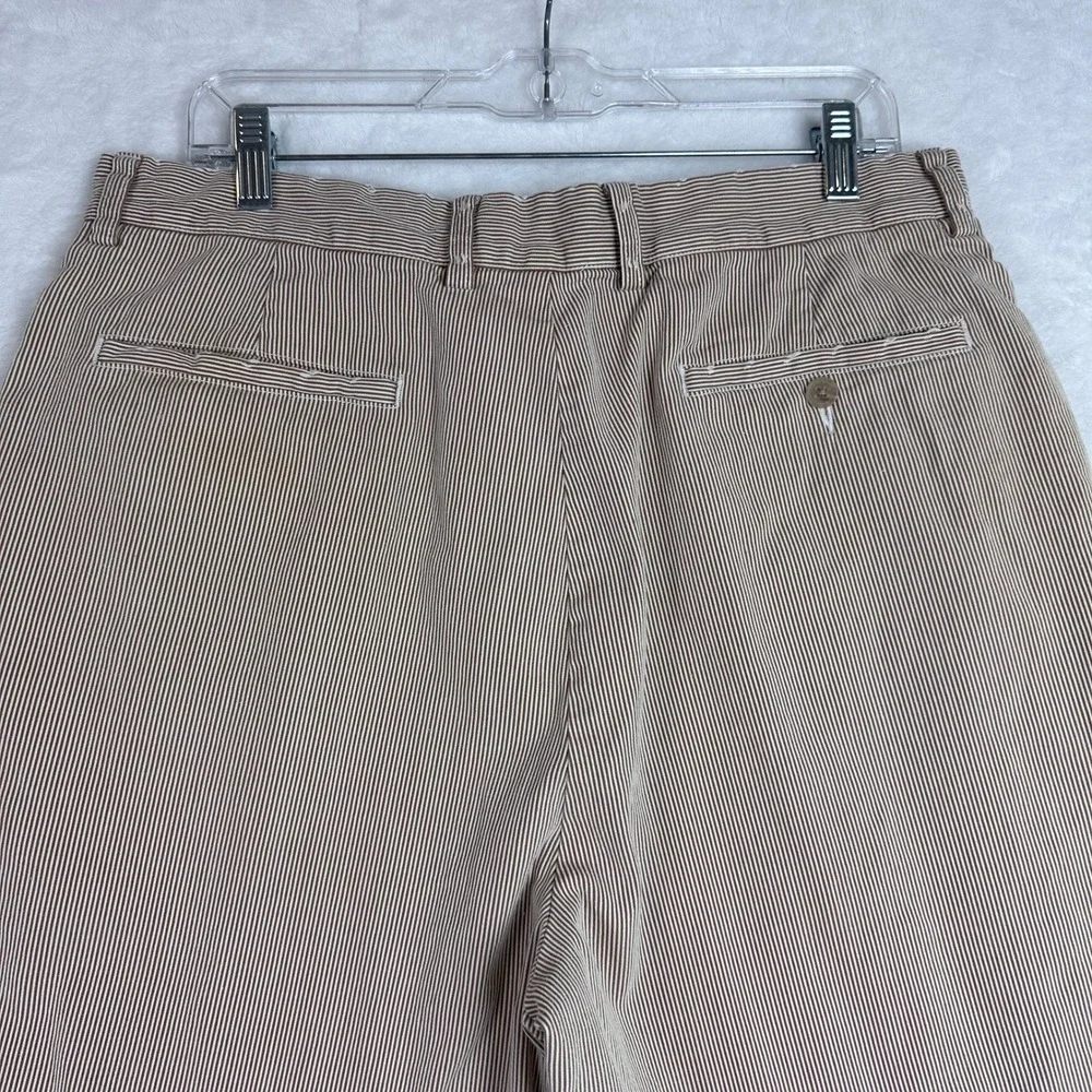 J. Crew Mens Shorts Size 35 Brown Striped‎ Cotton Casual Classic Fit